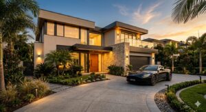 Modern Home Exterior Design with a Luxury Car